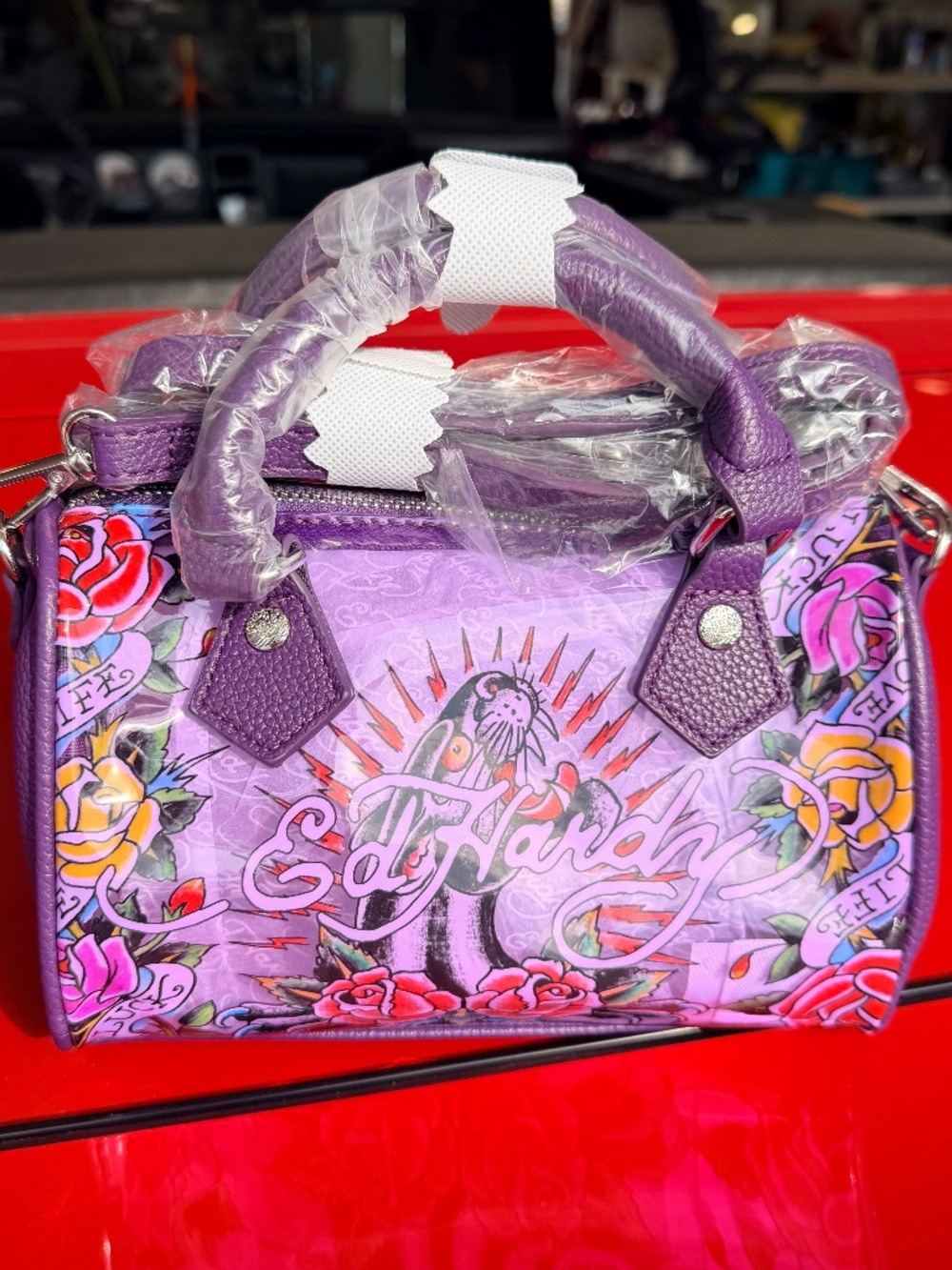 Ed Hardy clear Panther purse!